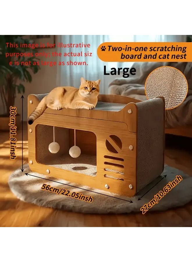 Small Replacement Cat House with Scratching Board Multi Level Hammock - Image 2